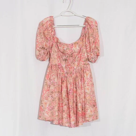 SHOWPO Phorchia Mini Floral Puff Sleeve Corset Dress Size 6 - Picture 9 of 16